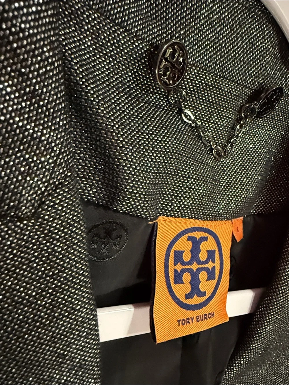 WOW POSHMARK - Authentic Tory Burch NWOT Sparkling Silver Black Blazer